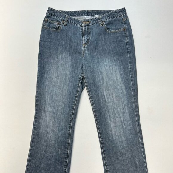 Jeanology Womens Straight Leg Jeans Blue Stretch Medium Wash Mid Rise Denim 8 - Picture 2 of 10